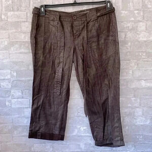 DNKY brown & silver Capri pants